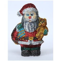 Набор для создания фигурки из пайеток Рыжий кот Дед мороз, 16 см, в коробке (ТХ-3969)