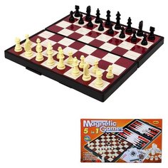 Настольная игра Рыжий кот шахматы, шашки, нарды и пятнашки, 4 в 1, в коробке (318000/61008А)