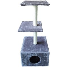 Дом-когтеточка SMARAGD XXL, 45х45х105см, ø10см, серый Lilli Pet