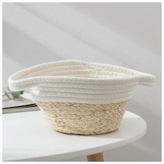 Корзина для хранения Доляна «Соун», плетёная, 26×20×11 см, цвет бежевый