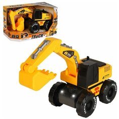 Машинка детская инерционная Экскаватор, игрушечная спецтехника, свет, звук, игрушка для мальчиков, для игры в машинки, в/к 29*18*15 см Компания Друзей