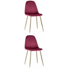 Комплект стульев для кухни Валенсия 2 шт, велюр бордо, золотые ножки Stool Group