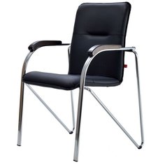 Стул ФАБРИКАНТ Самба, металл/искусственная кожа, цвет: черный/хром