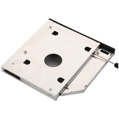Салазки(переходник) в ноутбук для дополнительного жесткого диска (SSD/HDD) 9.5 мм в отсек вместо штатного CD/DVD SATA 9.5mm optibay с комплектом винтов, отверткой и заглушкой.