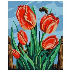 Картина по номерам "Майские тюльпаны" (мини-раскраска), 13x16.5 см Артвентура