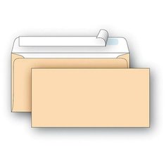 Конверт почтовый E65 Packpost (110х220, 90г, стрип) бежевый, 50шт.