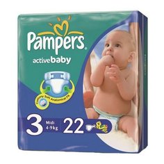 Pampers подгузники Active Baby 3 (4-9 кг), 22 шт.