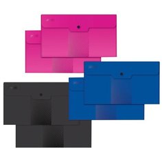 Attache Папка-конверт на кнопке Digital travel, пластик, 6 шт в ассортименте