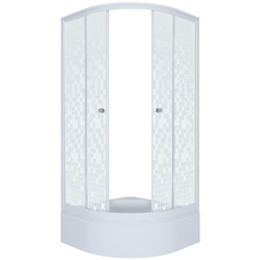 Душевой уголок Triton Стандарт В1 средний поддон 100см*100см белый/мозаика узорчатое Тритон