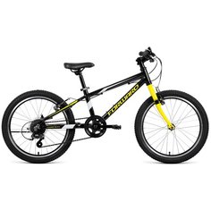 Подростковый горный (MTB) велосипед FORWARD Rise 20 2.0 (2021) черный/желтый 10.5" (требует финальной сборки)