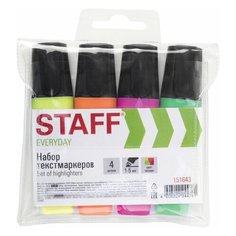 Набор маркеров-текстовыделителей Staff Everyday (1-5мм, 4 цвета) 4шт., 6 уп. (151643)