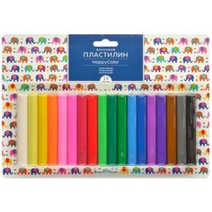 Пластилин восковой Bruno Visconti, 18 цветов, 300 г, 4 вида, блистер, HappyColor, Арт. 34-0014. Цена за 1 набор.