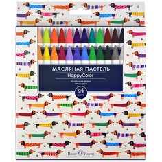 Мелки Bruno Visconti, пастельные, на масляной основе, 24 цвета , коробка-пенал с пластиковым ложементом, HappyColor, Арт. 31-0007/01