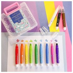 Мелки Bruno Visconti , гелевые утолщенные, выкручивающиеся , пластиковый корпус, 12 цветов , HappyColor, Арт. 31-0012. Цена за 1 набор.