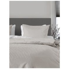 Постельное белье GoodNight Страйп-сатин дуэт (с нав. 50х70) светло-серый