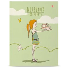 Блокнот Альт, А6 (110 х 145 мм) , "GIRL AND RABBIT", 80 л., 3-80-005/22