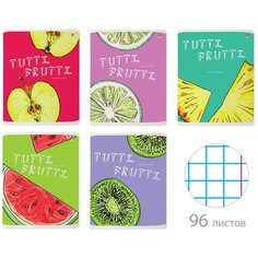 Тетрадь общая Альт, А5 (165 х 203 мм), "FRESH & FRUITY" 96 л., клетка, Арт. 7-96-1159, обложка в ассортименте