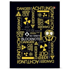 Блокнот Альт, А6 (110 х 145 мм.), "ATTENTION.радиация" мультиколор 160л., Арт. 3-160-002/30