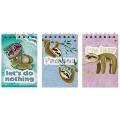 Блокнот Альт, А7 (68 х 104мм), "карибские ленивцы" 40 л., Арт. 3-40-554, обложка в ассортименте