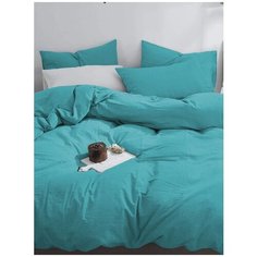 Постельное белье GoodNight Сатин Делюкс 2 сп. с евро (с нав. 50х70) лагуна