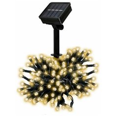 Декоративный светильник SHLights DL-1001 "Гирлянда нить" на солнечной батарее, 100 светодиодов, 10 м, контроллер 8 режимов, теплый белый