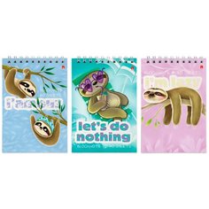 Блокнот Альт, А6 (94 х 132 мм), "карибские ленивцы" 40 л., Арт. 3-40-553, обложка в ассортименте