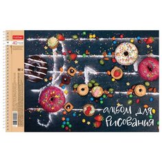 Альбом для рисования 40л А4ф перфорация на отрыв на спирали 4 диз. в блоке серия - Sweet moments- Hatber