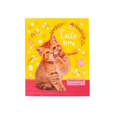 Дневник школьный 40л. Отличный котик (Д40-0700) универсальный. на скрепке. без обработки Проф Пресс