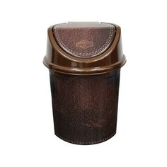 Ведро д/мусора с подвижной крышкой 4л с декором "Кожа" 140494 (пластик) Violet