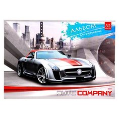 Альбом для рисования А4 32л. Серо- красный автомобиль (32-6088) скреп мелов. облофсет Проф Пресс