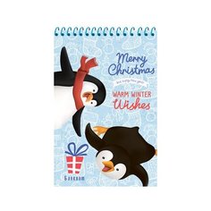 Блокнот А5 48л. на цвет. спирали новогодние пингвины (Б48-0331) твин- лак Проф Пресс