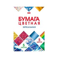 Набор бумаги цветной Зеркальной 5л 5 цв. А4ф 194х280мм в папке - Мозаика- Hatber