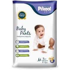 Подгузники- трусики детские Пикул Премиум M (8-13кг) x3 Pikool