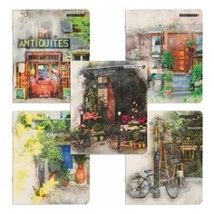 Тетрадь общая 48л, А5 Альт "Европейский дворик" (клетка, скрепка) разные виды, 60шт. (7-48-1057)