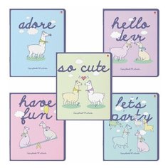 Тетрадь общая 48л, А5 Альт "Давай, Лама, давай!" (клетка, скрепка, soft touch, конгрев) 5 видов, 60шт. (7-48-551)