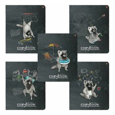 Тетрадь общая 48л, А5 Альт "Каникулы енота" (клетка, скрепка, soft touch) 5 видов, 60шт. (7-48-553)