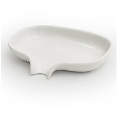 Мыльница с носиком для слива большая белая Bosign