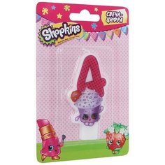 Росмэн (Праздники) Свеча-цифра №4, 8см_Shopkins 32126