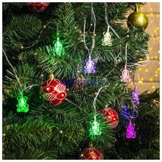 Гирлянда 5м "Мишка", нить силикон, LED-20, моргает, RG/RB Luazon