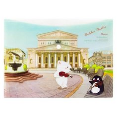 Папка-конверт на кнопке А4 COMIX Little Polo Bear, Москва Большой Театр
