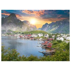 Раскраска на картоне A4 (в конверте). Городок в горах (Арт. Р-2403) Рыжий кот