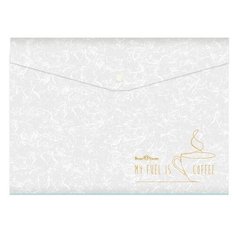 Папка конверт на кнопке, "кофе брейк", А4 Bruno Visconti