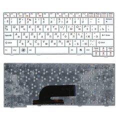 Клавиатура для нетбука Lenovo IdeaPad S10-3C русская, белая, без рамки, плоский Enter Sino Power