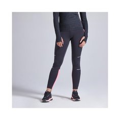 Тайтсы для бега утепленные женские KIPRUN WARM черно- розовые S / W28 L31 / RU44 KIPRUN X Декатлон Decathlon