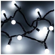 Светодиодная гирлянда ARD- BALL- CLASSIC- D13-20000- BLACK-200LED WHITE (230V, 14W) (Ardecoled, IP65)