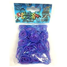 Резинки для плетения браслетов Rainbow Loom Розово-голубые Перламутр, Pearl Pink/Ocean (BW0016)