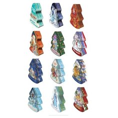 Елочное украшение металлическое "Елка с новогодним пожеланием внутри" 7*5*3,8см, ассорти Феникс Present