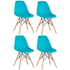 Комплект стульев STOOL GROUP Eames DSW, дерево, 4 шт., цвет: бирюзовый