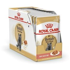 Влажный корм для кошек Royal Canin породы Британская короткошерстная 12 шт. х 85 г (кусочки в соусе)
