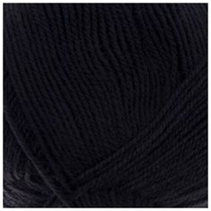 Пряжа "Кроссбред Бразилии" 50%меринос. шерсть, 50% акрил 500м/100гр (02- Черный) 1моток 1191378 Пехорка